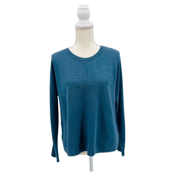 Eileen Fisher Sweater Pullover Wool Blue - Picture 3 of 6